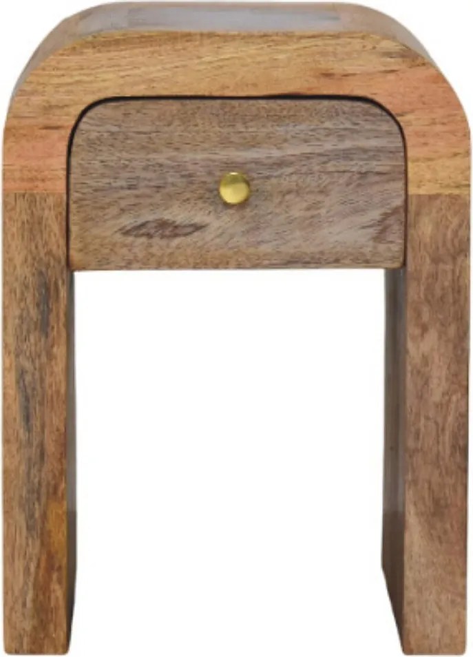 Artisan Furniture Lite drewno Mini Szafka Nocna Darcy w Odcieniu Dębowym z Zaokrąglonymi Krawędziami