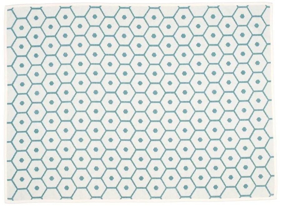 Turkusowy koc z mieszanki wełny 140x180 cm Honey Turquoise – Pappelina