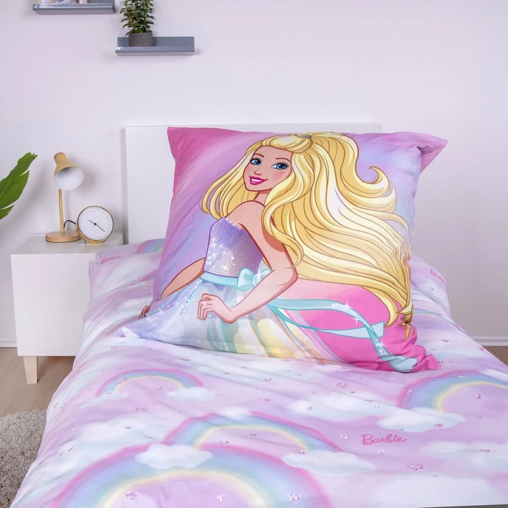 Herding Pościel bawełniana Barbie, 135 x 200 cm, 80 x 80 cm