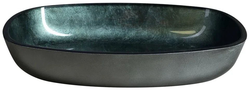 Morska szklana umywalka 54x39,5 cm Kvaore – Sapho