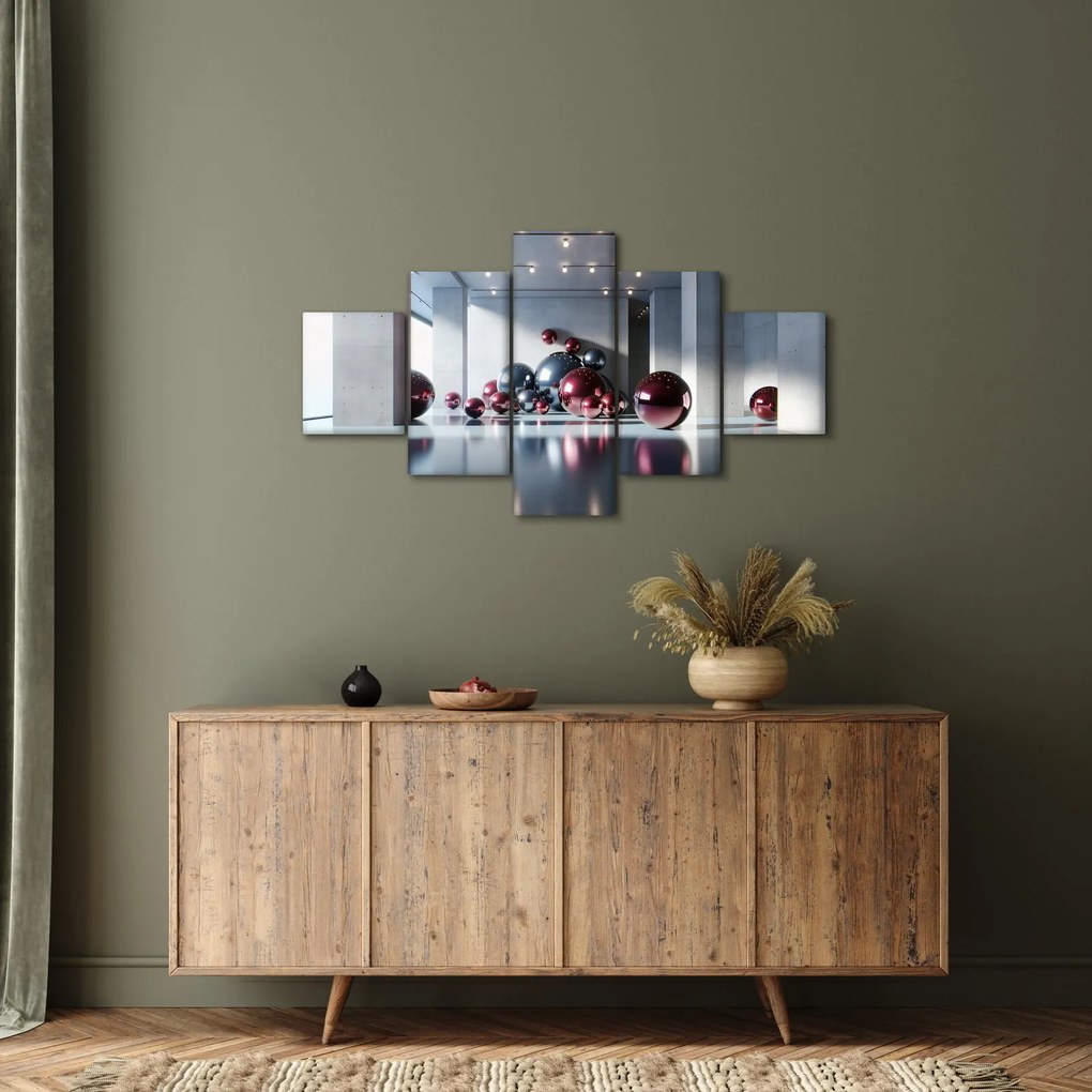 Obraz - 3D przestrzeń z kulami II. (125x70 cm)