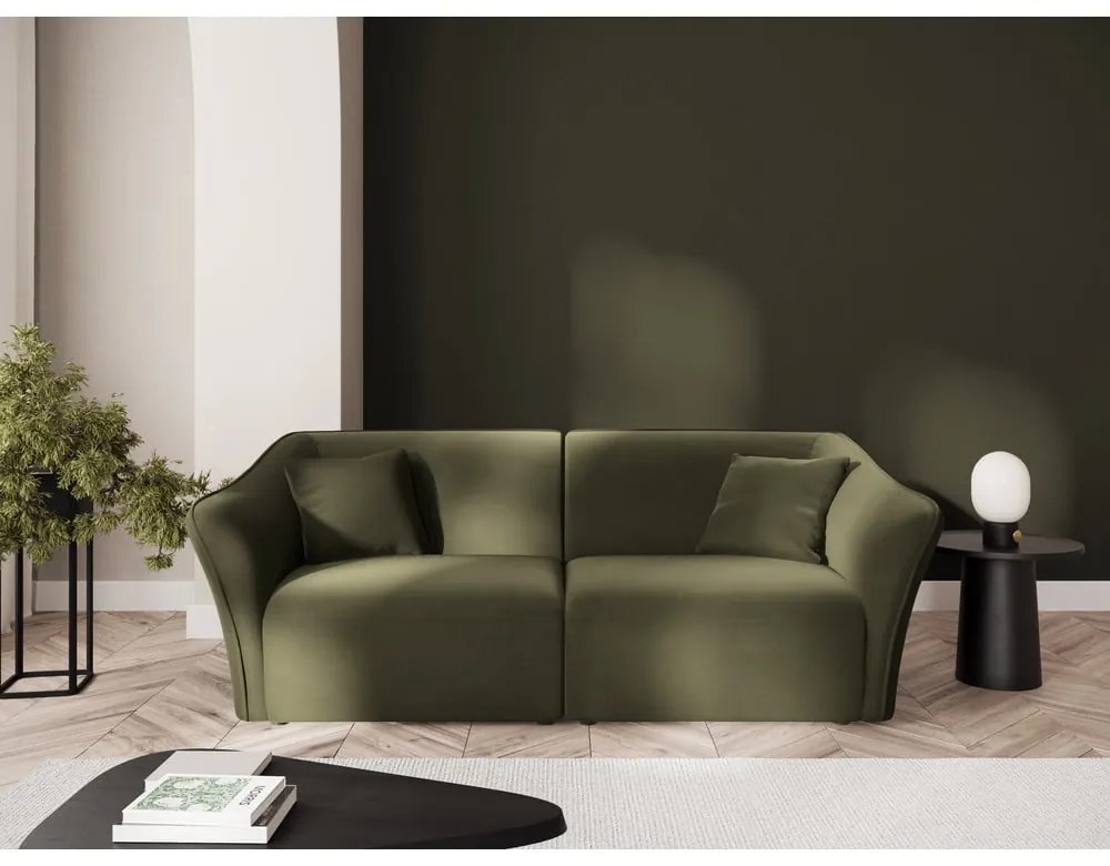 Zielona aksamitna sofa 206 cm Tokyo – Cosmopolitan Design