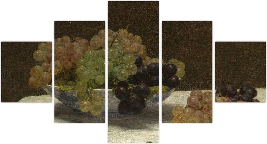 Obraz - Henri Fantin-Latour, Still Life with Grapes and a Carnation, reprodukcje (125x70 cm)