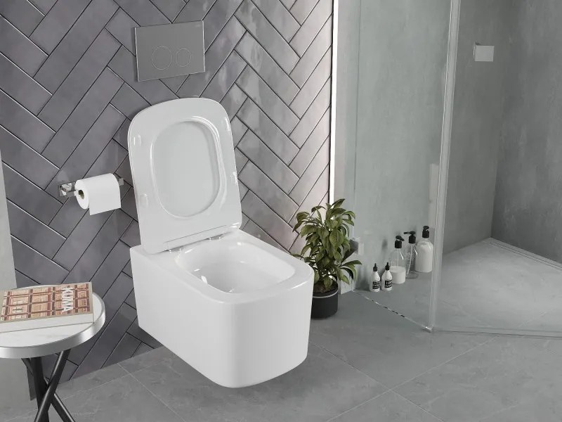 Mexen Vivo miska wc Rimless Tornado z deską wolnoopadającą slim, duroplast, biała połysk - 30610200T