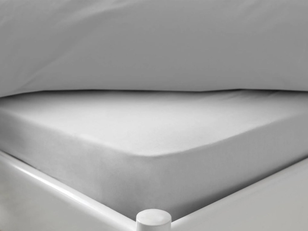 Prześcieradło z gumką z satyny bawełnianej Dormeo Warm Hug 90x200 cm szary