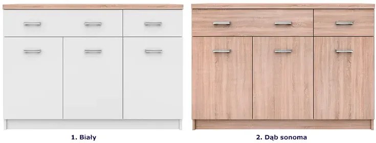 Biała Komoda Z Szafkami I 2 Szufladami 120 Cm E9-C96