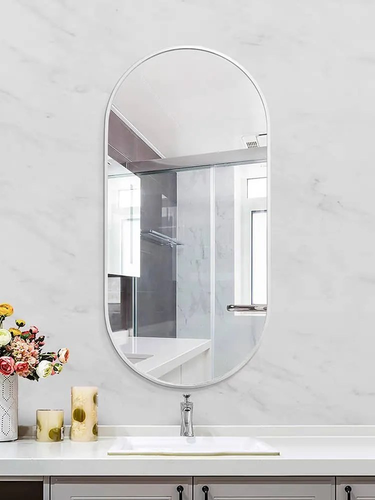 Lustro Elipsa 100x50cm srebrne GX06 ścienne owalne łazienkowe do salonu sypialni loftowe Industrialne minimalistyczne