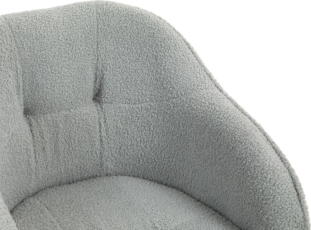 HOMCOM Fotel biurowy, ergonomiczny fotel obrotowy z funkcją bujania, tekstura misiej tkaniny 56 x 61 x 86 cm Szary