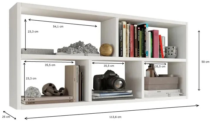 Biała minimalistyczna półka wisząca N3-B65