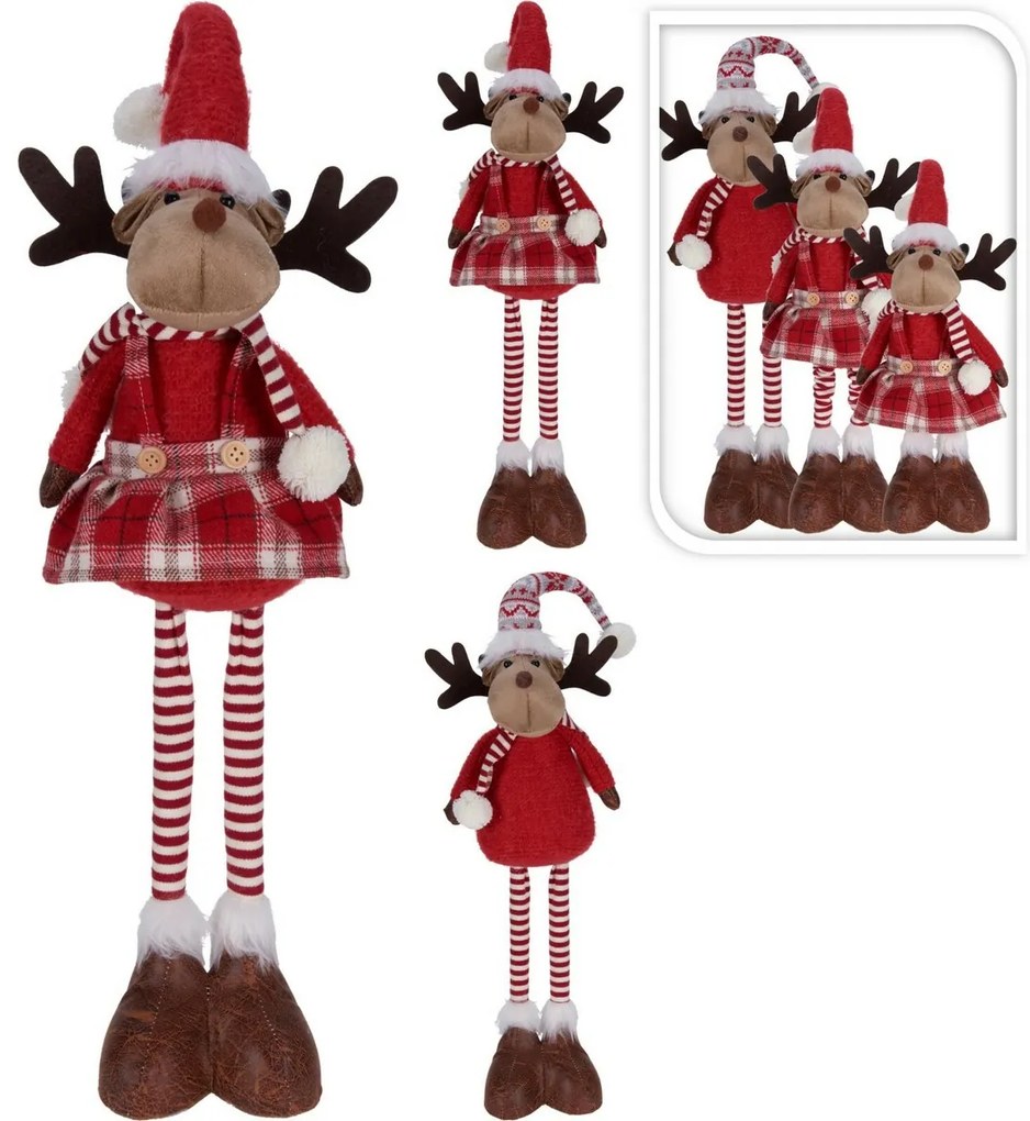 Świąteczny renifer stojący Becky, teleskopowe nogi, 46 cm