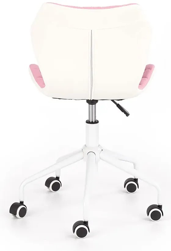 Różowy młodzieżowy fotel do biurka pikowany R9-N50