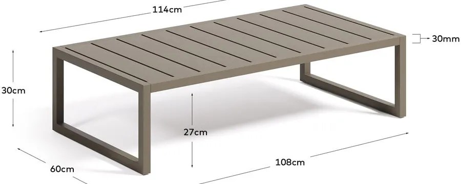 Aluminiowy stolik ogrodowy 60x114 cm Comova – Kave Home
