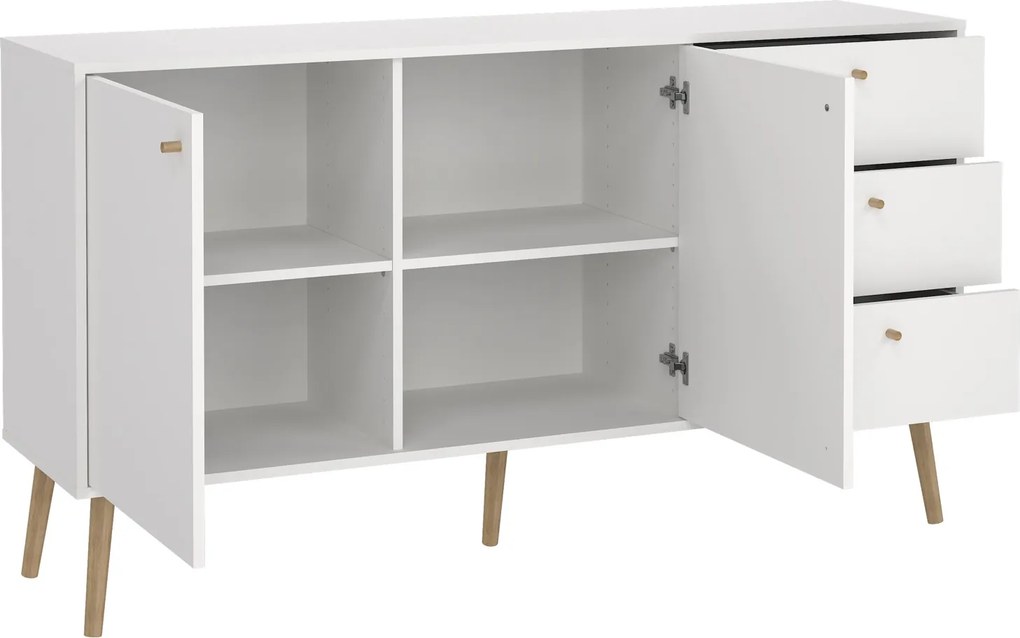 Komoda z szafką i szufladami Bodo 2+3 biały mat