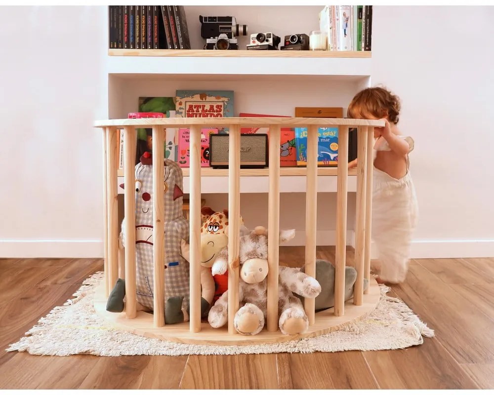 Huśtawka z litego drewna sosnowego w naturalnym kolorze 60x100x60 cm Montessori – Little Nice Things