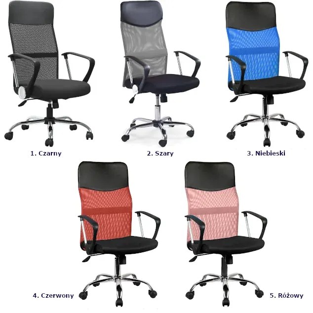 Czerwony ergonomiczny fotel obrotowy - Bevo