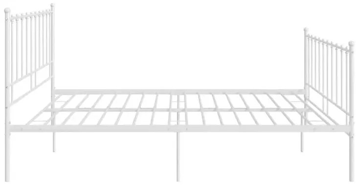 Białe metalowe łózko małżeńskie 200x200 cm - Laxi