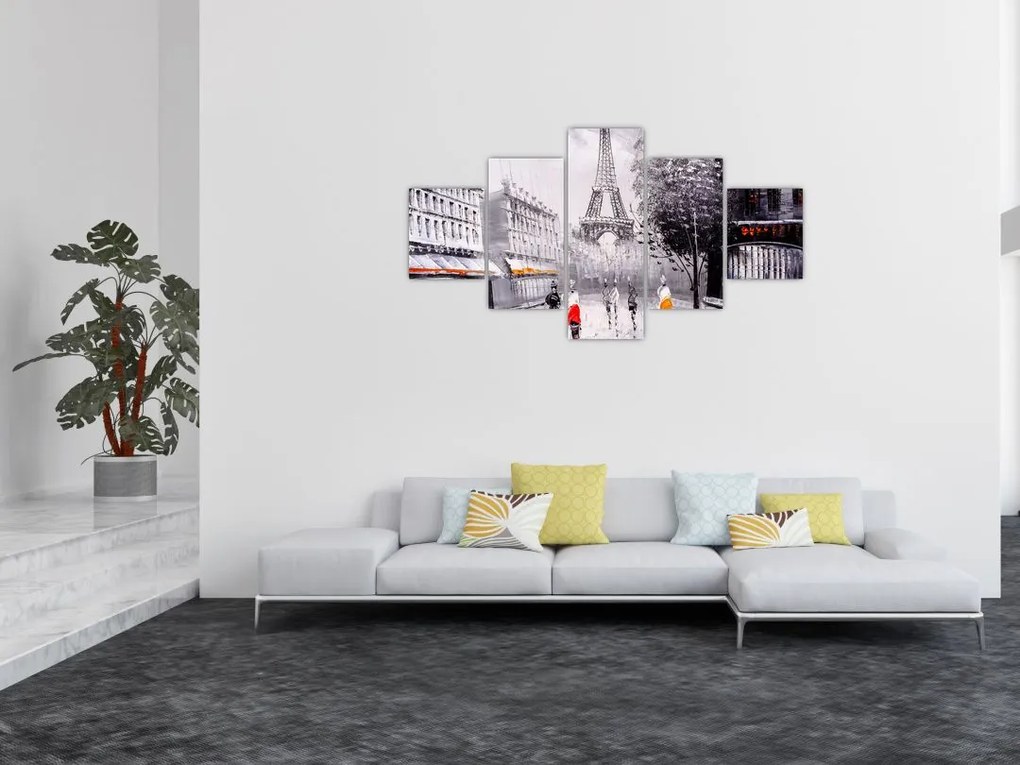 Obraz - Obraz olejny, Paryż (125x70 cm)