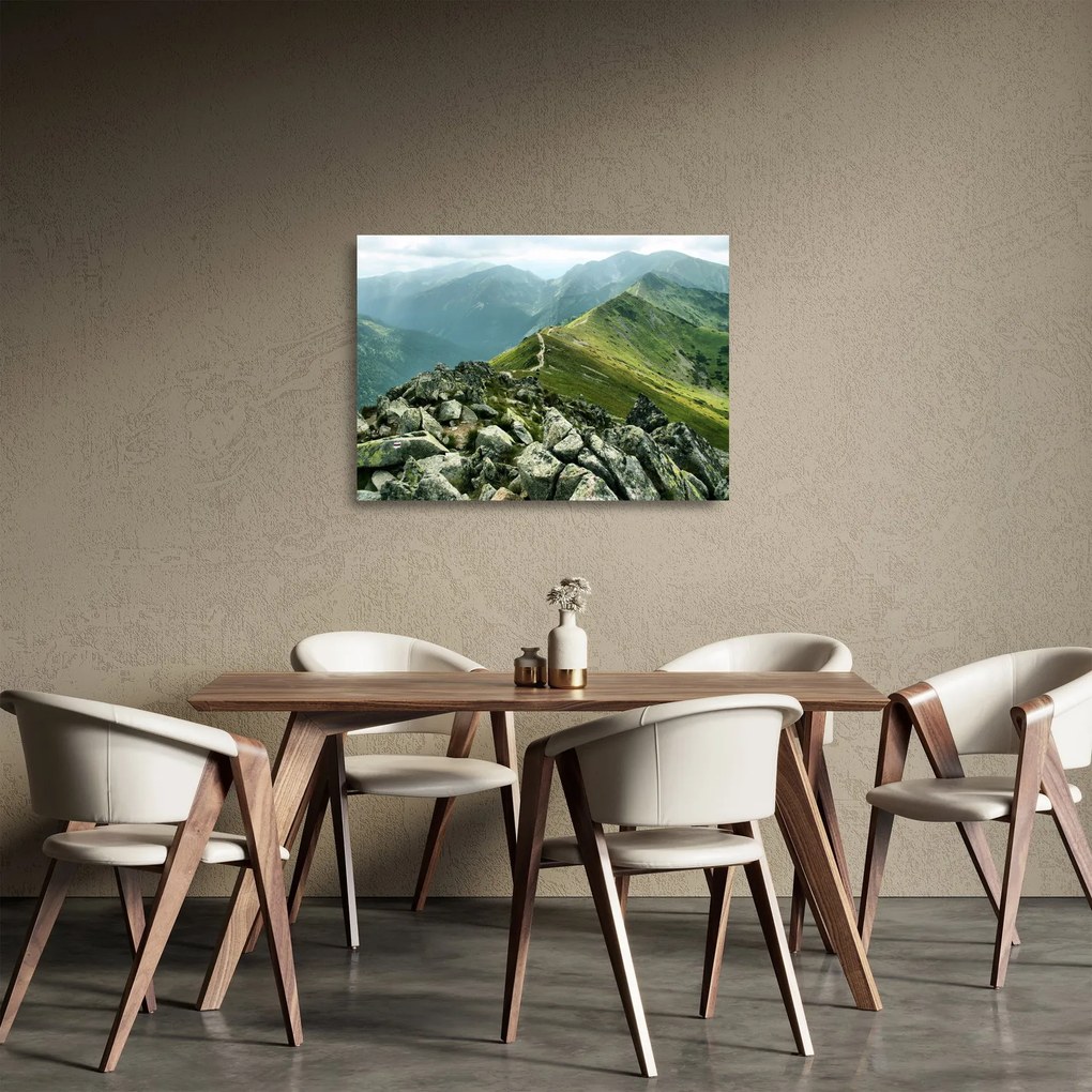 Obraz na szkle - Krajobraz górski (70x50 cm)
