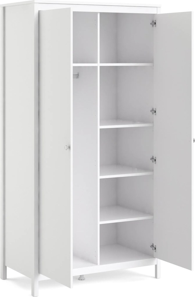 Elegancka szafa ubraniowa na nóżkach Madrid 2D biały mat