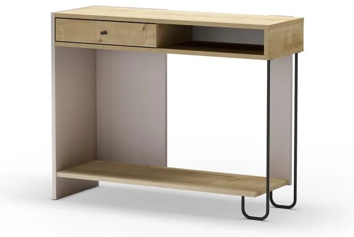 Konsola z blatem w dekorze dębu 35x100 cm Saturne – Marckeric