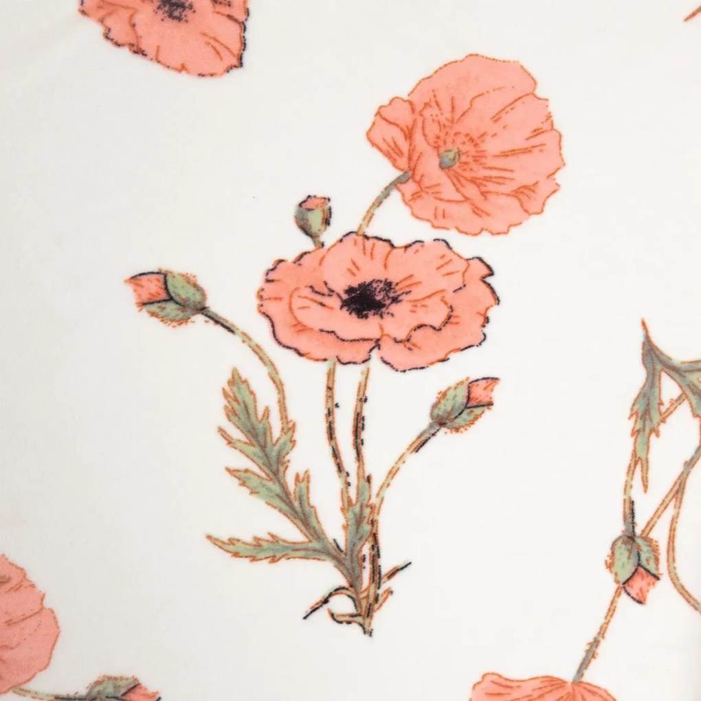 Koc minky MEADOW FLOWERS puszysty z kwiatowym wzorem 130X170 HOMLA
