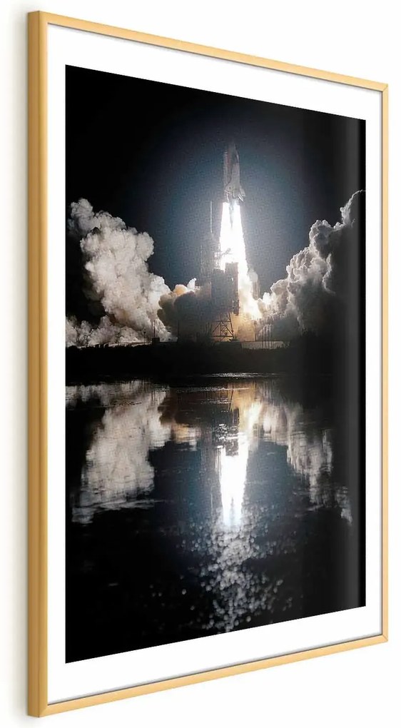 Plakat Udany start 21x30 cm z ramą złotą z marginesem ARTGEIST B
