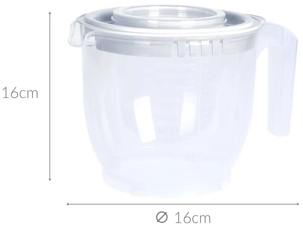 Miska do miksowania z pokrywką, pojemnik z miarką, 2200 ml