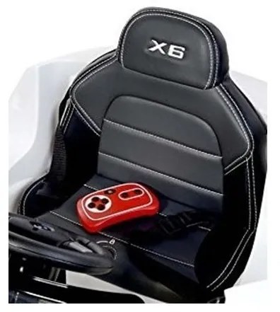 Auto na akumulator x6 białe skóra, eva
