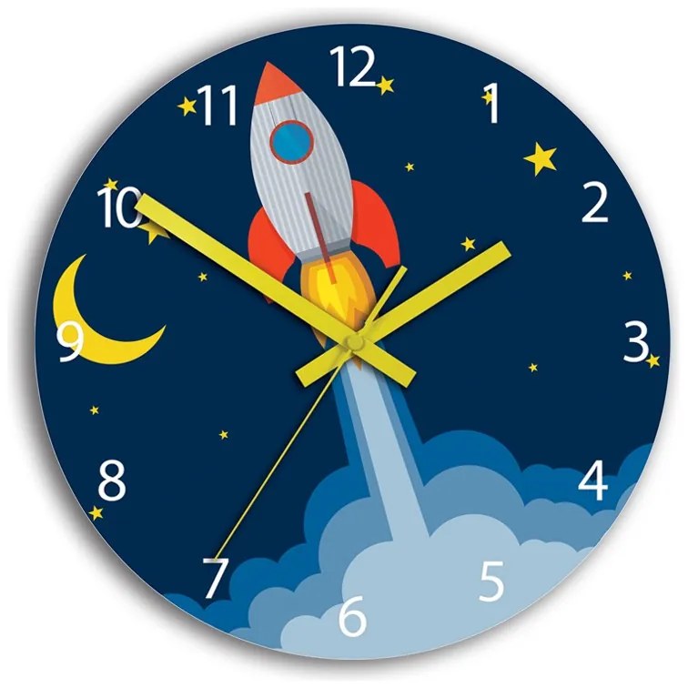Zegar ścienny okrągły klasyczny z cichym mechanizmem do pokoju dziecięcego