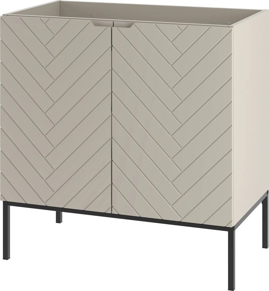 Szafka pod umywalkę wpuszczaną Aspen 08, cashmere/czarny, 80 cm