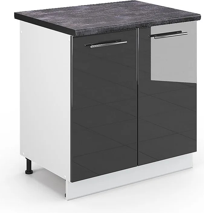 Szafka pod zlew antracyt wysoki połysk 80x60x82 fame-line