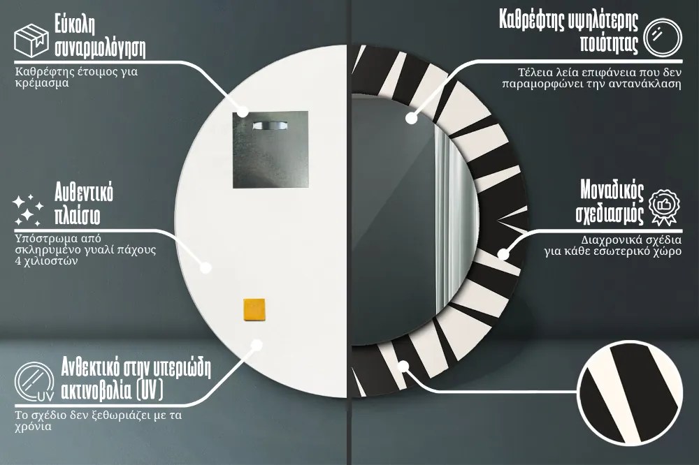 Abstrakcja geometria Lustro dekoracyjne okrągłe