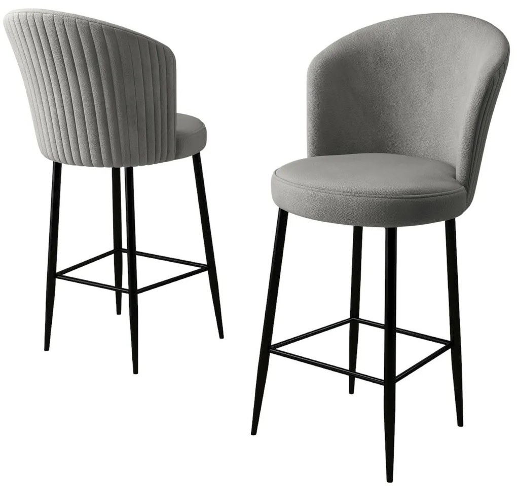 Zestaw krzeseł barowych Alte Grey and Black, 2 szt., 2 szt.