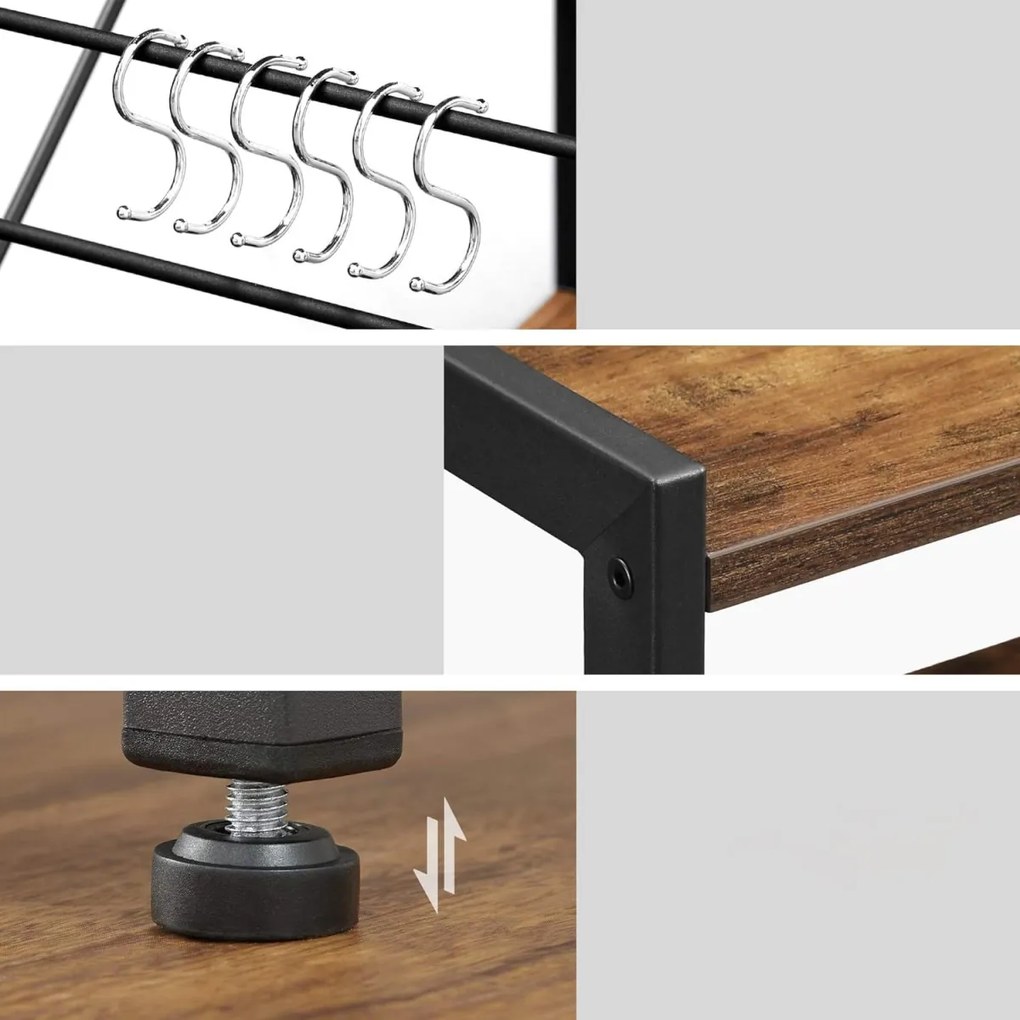 Regał kuchenny TAYLOR 95x80 cm, rustykalny brązowy