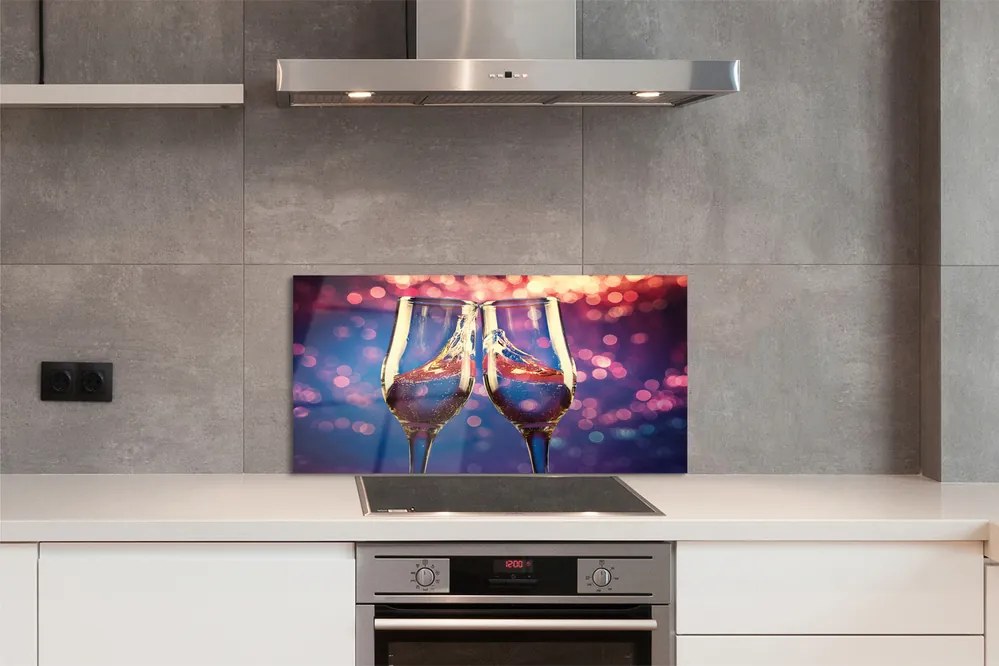 Panel nad Blat Kuchenny Kieliszki Szampana na Kolorowym Tle