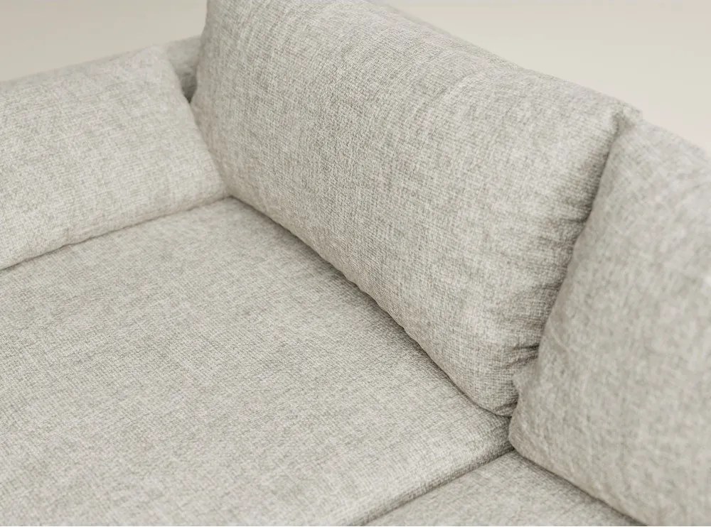 Beżowy rozkładany narożnik ze schowkiem z tkaniny szenilowej (prawostronny/z szezlongiem) Leon – Maison de Rêve