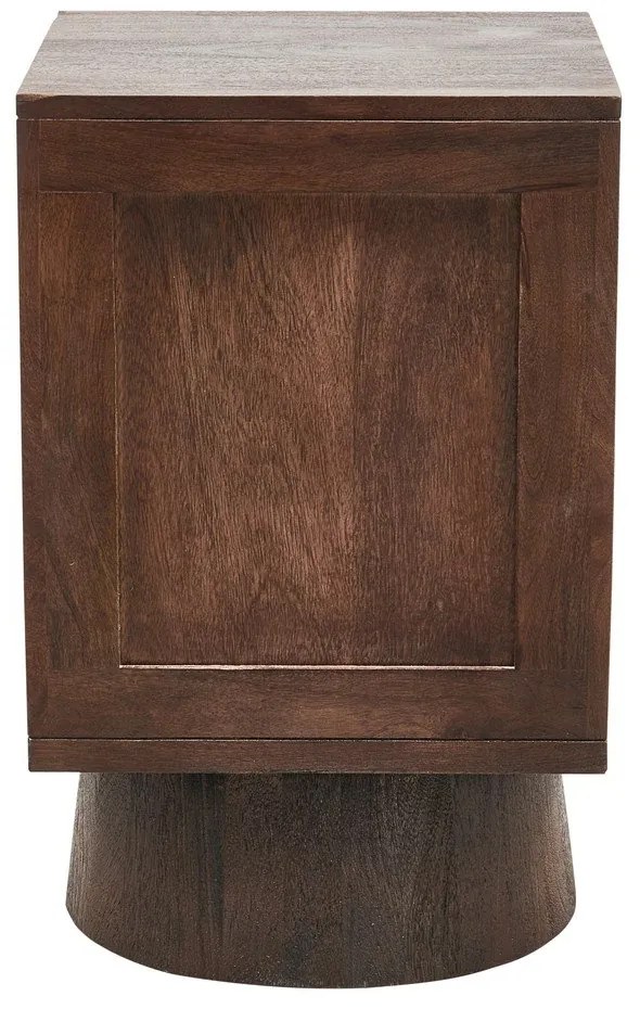 Ciemnobrązowa szafka nocna z litego drewna mango Crumble – WOOOD