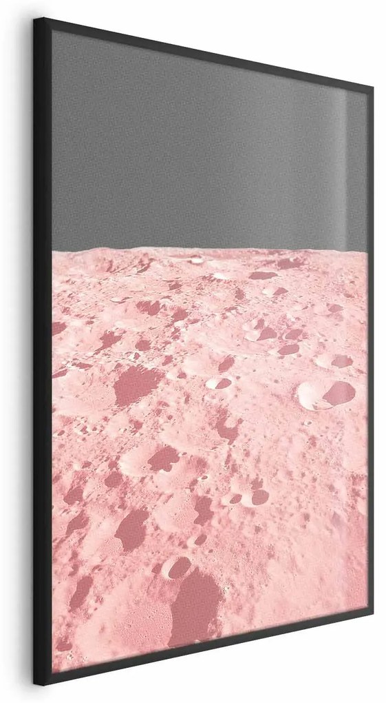 Plakat Różowy księżyc 60x90 cm z ramą czarną bez marginesu ARTGEIST B