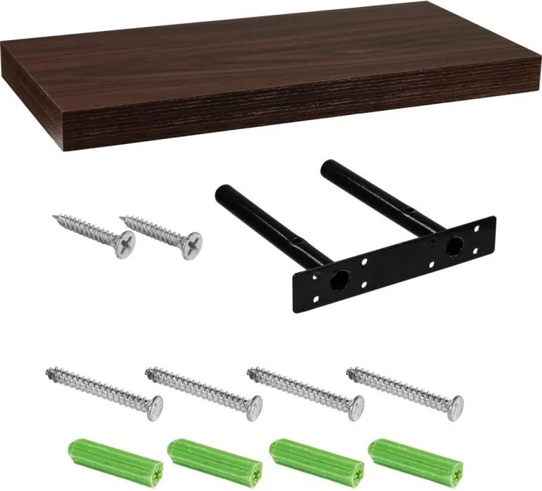 Półka ścienna STILISTA VOLATO - ciemne drewno 50 cm