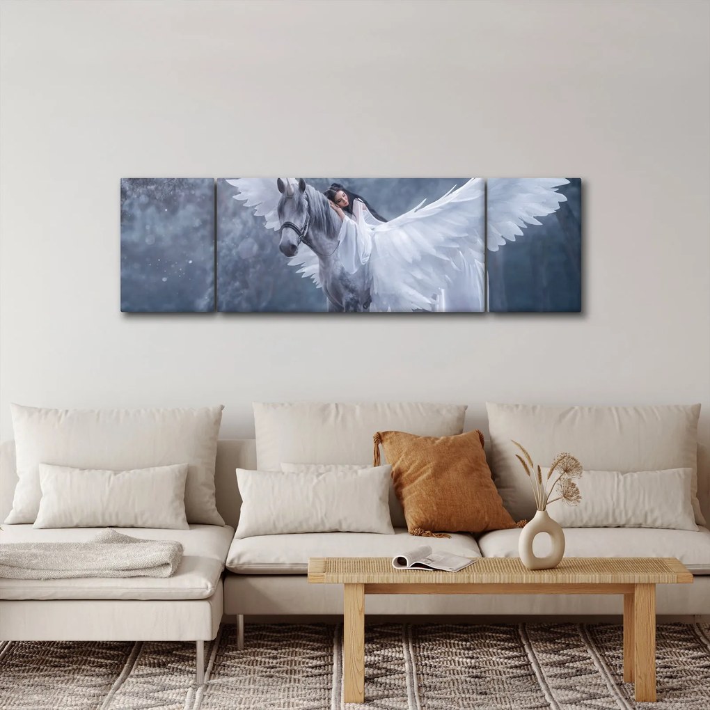 Obraz dziewczyny na jednorożcu (170x50 cm)