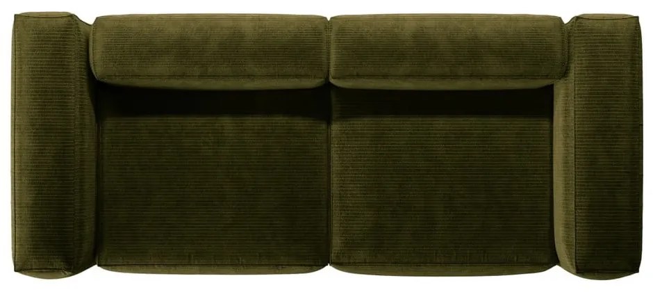 Zielona sztruksowa sofa 264 cm Bergano – Cosmopolitan Design