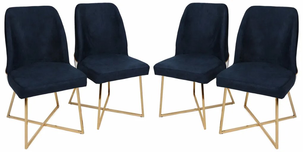 Zestaw krzeseł do jadalni Madrid Dark Blue, 4 szt., 4 szt.