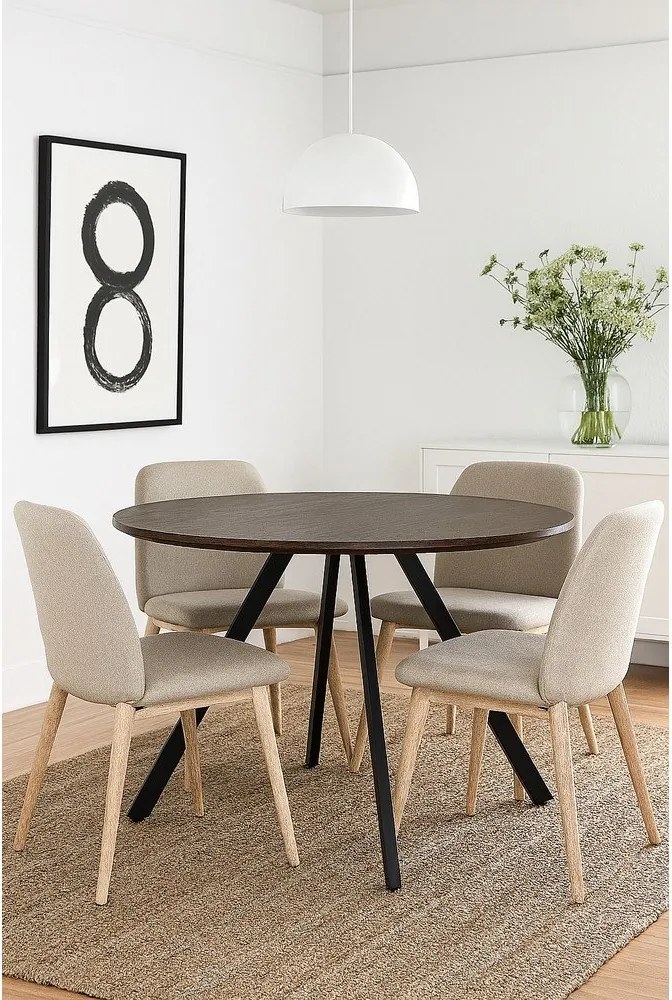 Okrągły stół w dekorze orzecha ø 120 cm Rivo – Bonami Essentials