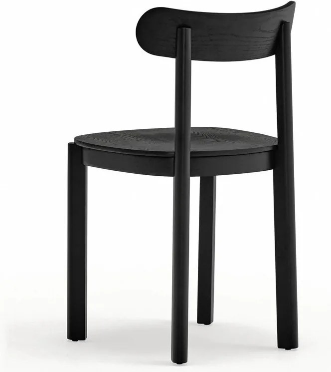 Czarne krzesło w dekorze jesionu Nara – Teulat