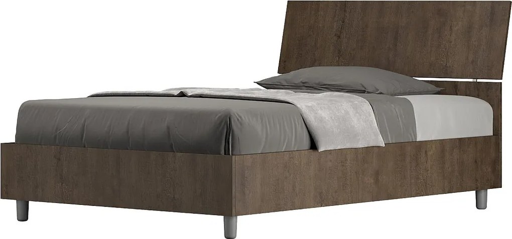 Łóżko bez stelaża 120x190 Nachylony zagłówek orzech Demas