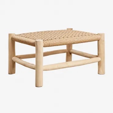 Prostokątny Stolik Kawowy Ogrodowy 80x60 Cm Z Drewna Tekowego Bientina Brązowy Naturalne Drewno - Sklum