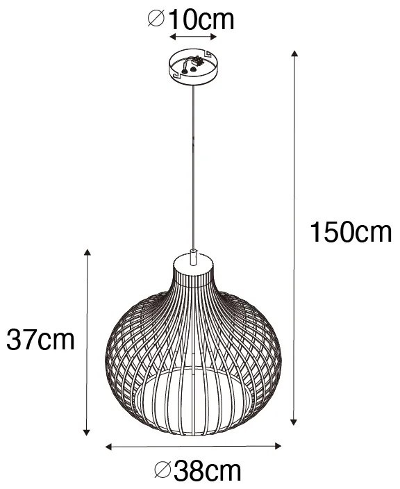 Nowoczesna lampa wisząca brązowa 38 cm - Sapphira Nowoczesny Oswietlenie wewnetrzne