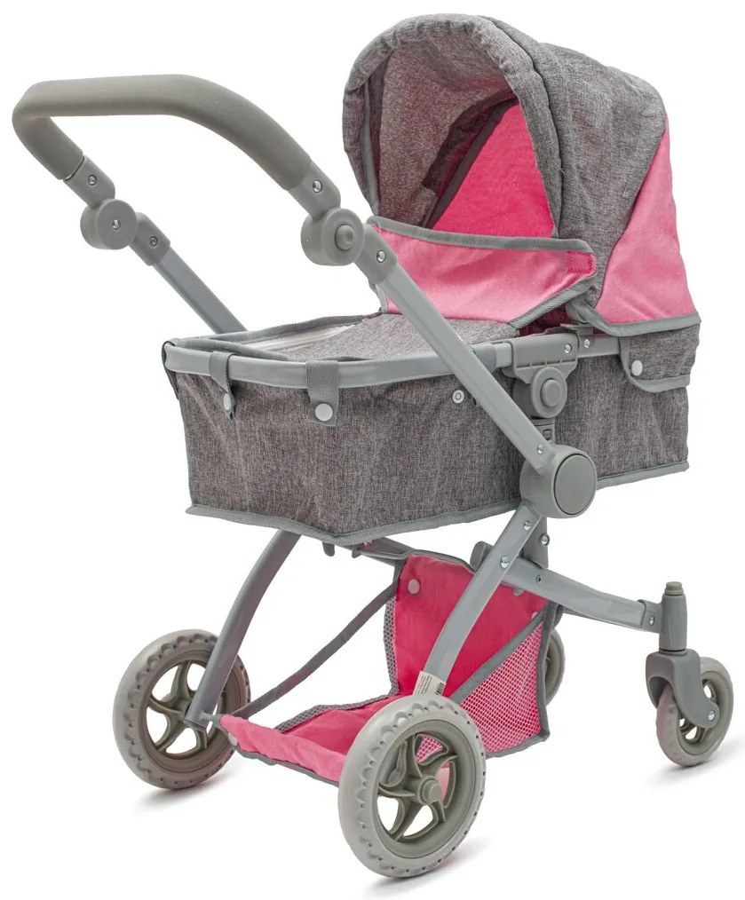 Wózek dla lalek Baby Mix 2w1 Sophie różowo-szary,63,5 x 37 x 63,5 cm