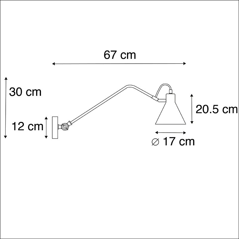 Designerska lampa ścienna czarna regulowana - LunaDesignerski Oswietlenie wewnetrzne