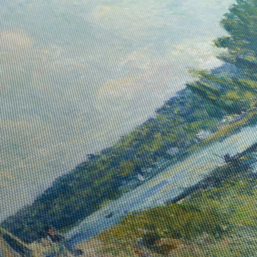 Obraz - Alfred Sisley, The Banks of the Oise, reprodukcje (z zegarem) (90x30 cm)